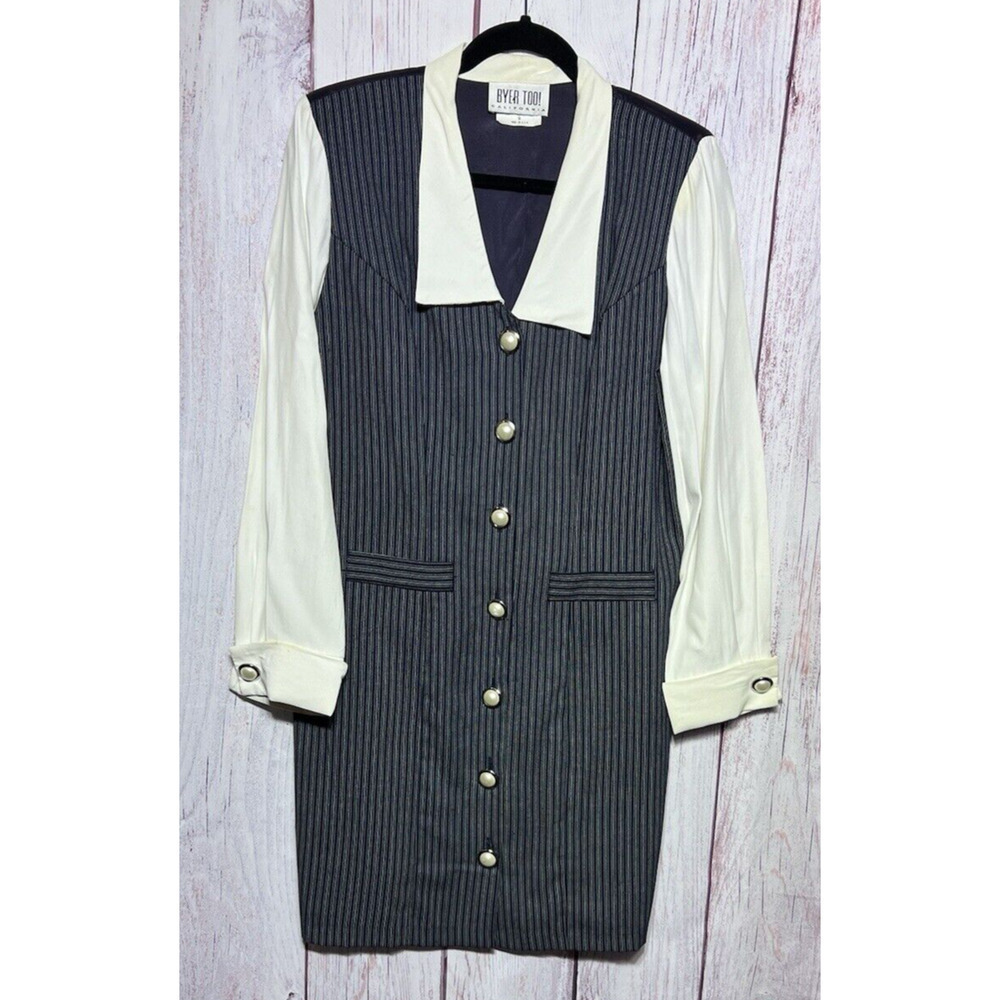 Byer Too! California Women’s Pinstriped Vest Dress Vintage Workwear Size 9
